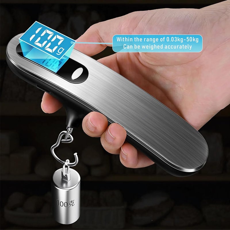 Casbomy Luggage Scale, New 2.0 Portable Digital Suitcase Weight Scale with USB Charging, 110 Lb/50kg Luggage Scale with Hook, Travel Scale for Travel, Household and Outdoor - Image 5